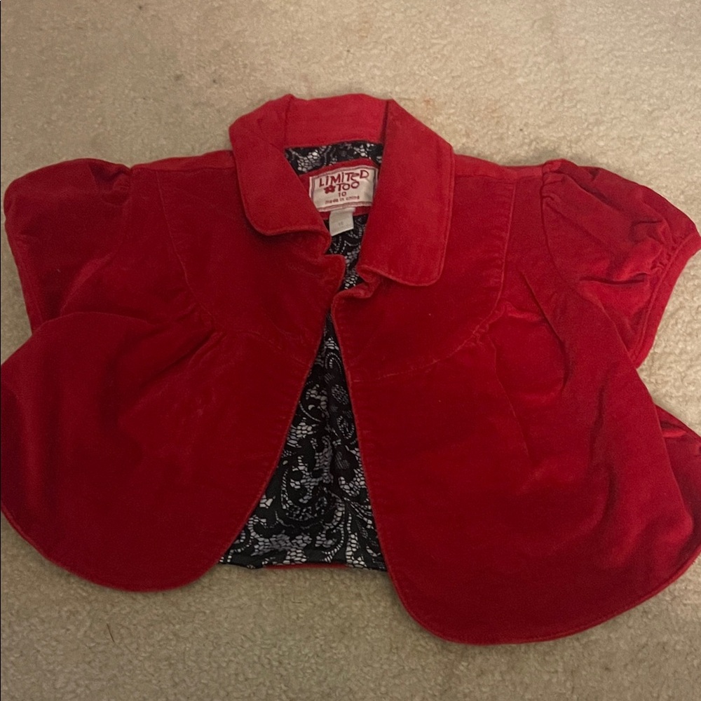 Limited Too Red Velvet Bolero